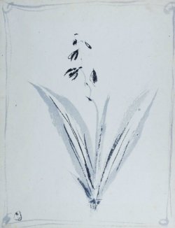 画像1: 藤井達吉画マクリ「花卉」