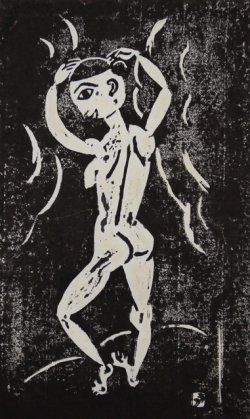 画像1: 萬鉄五郎木版画「うしろ向き」