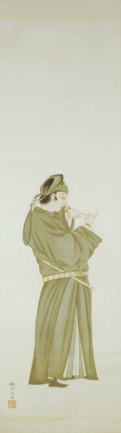 画像1: 松本楓湖画幅「元時代王族の図」