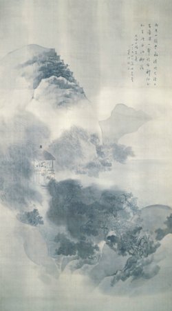 画像1: 菊池容斎画賛幅「風雨山水図」