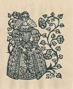 画像1: 川上澄生木版画「西洋婦人図」