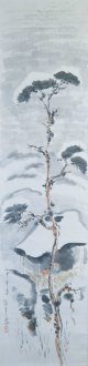 森田恒友画幅「雪中松」