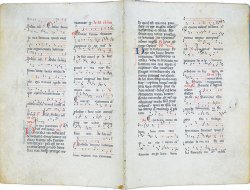 画像1: 中世聖歌楽譜　羊皮紙４頁　Medieval chant score: 4 pages of parchment