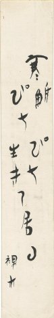 大橋裸木短冊「寒鮒ぴちぴち生きて居る」