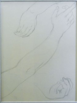 画像1: 杉本哲郎素描額「女の手」