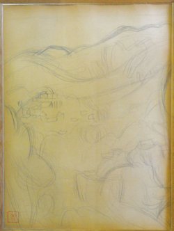 画像1: 安井曾太郎素描額「風景」