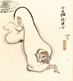 画像1: 北沢楽天色紙「小蟲倒大士」