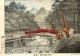 明治石版画「日光御神橋の真景」