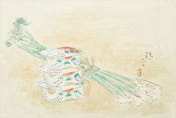 画像1: 鏑木清方画額「芝明神まつり」