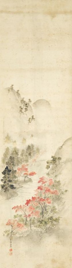 画像1: 跡見玉枝画幅「秋景」