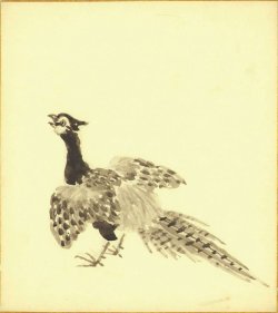 画像1: 石井鶴三色紙５枚「雷鳥　万葉」