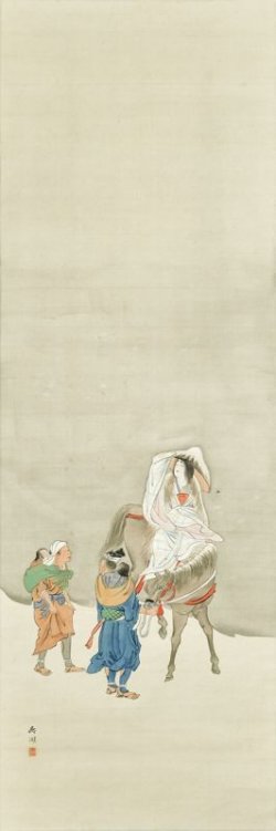 画像1: 石井鼎湖画幅「常盤御前」