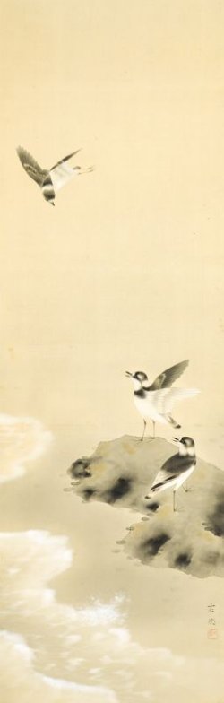 画像1: 黒田古郷画幅「千鳥」