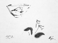 画像1: バーナード・リーチ画幅「花と茶碗」