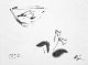 バーナード・リーチ画幅「花と茶碗」