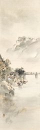 石川欽一郎画幅「閩江洪山橋之景」