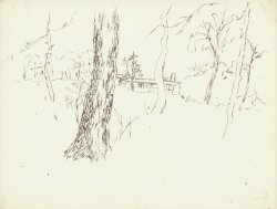 画像1: 古茂田守介素描額「ある風景」