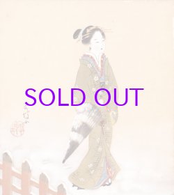 画像1: 堀井香坡色紙「雪景美人図」