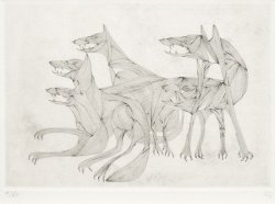 画像1: 加山又造銅版画額「狼」