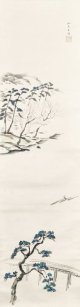 山下新太郎画幅「春之嵐山」