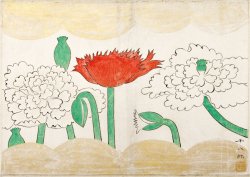 画像1: 福田平八郎画額「芥子」