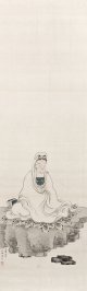 野田青石画幅「白衣大士図」