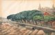 丸山晩霞水彩画「欧州風景」