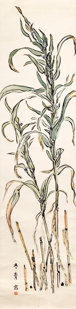 画像1: 冬青小林勇画幅「数珠球」