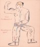 村山知義色紙「ボクサー」