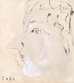 画像1: 林武色紙額「横顔」
