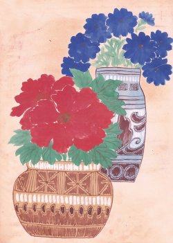 画像1: 石山太伯肉筆花卉図案２９枚