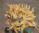 木村荘八画額「花」　油彩小品