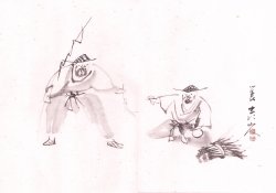 画像1: 蓑虫山人画マクリ