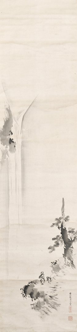 画像1: 狩野永岳画幅「滝」