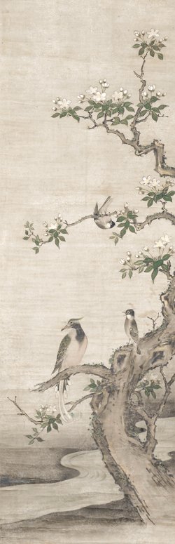 画像1: 伝狩野松栄画幅「花鳥図」