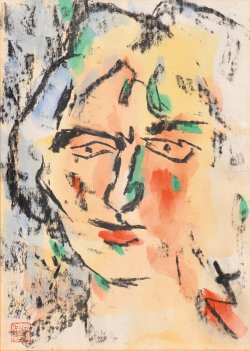 画像1: 里見勝蔵画額「女の顔」