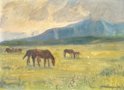 画像1: 中川八郎画額「放牧」