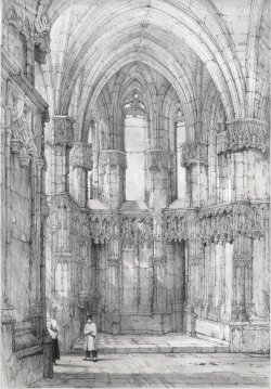 画像1: サミュエル・プラウト石版画額「アンボワーズ城塞教会堂」