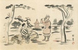 画像1: 小出楢重画額「めでたき風景挿絵画稿」