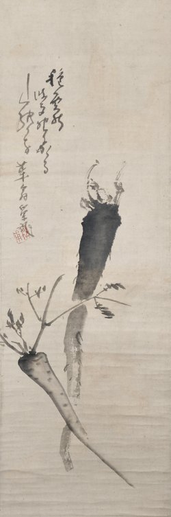 画像1: 建部巣兆画賛幅「種売の」