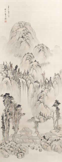 画像1: 野呂介石画幅双幅「春秋山水図」