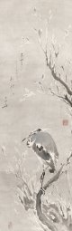 建部凌岱・玄中画賛幅「鷺図」