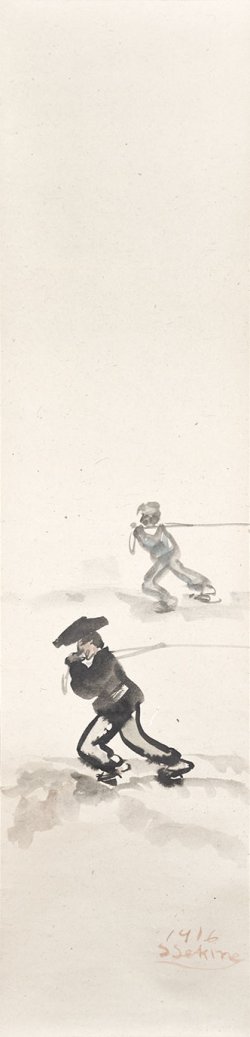 画像1: 関根正二画幅「地引網」
