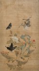 李朝民画額「飛蝶図」