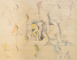画像1: 宇佐美圭司デッサン額「無題」