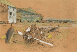 画像1: 猪熊弦一郎画額「クラークフィールド飛行場」