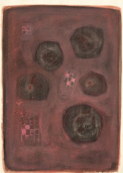 画像1: 脇田和水彩画額「黒い果実」