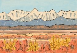 画像1: 坂本直行画額「初冬の楽古岳（南日高）」