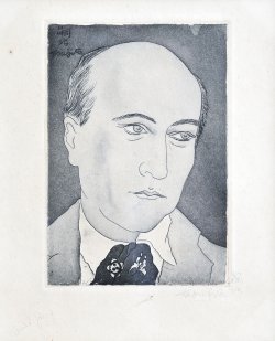 画像1: 藤田嗣治銅版画額「アンドレ・ジッド」