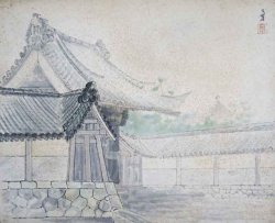 画像1: 杉田勇次郎水彩画「寺門」